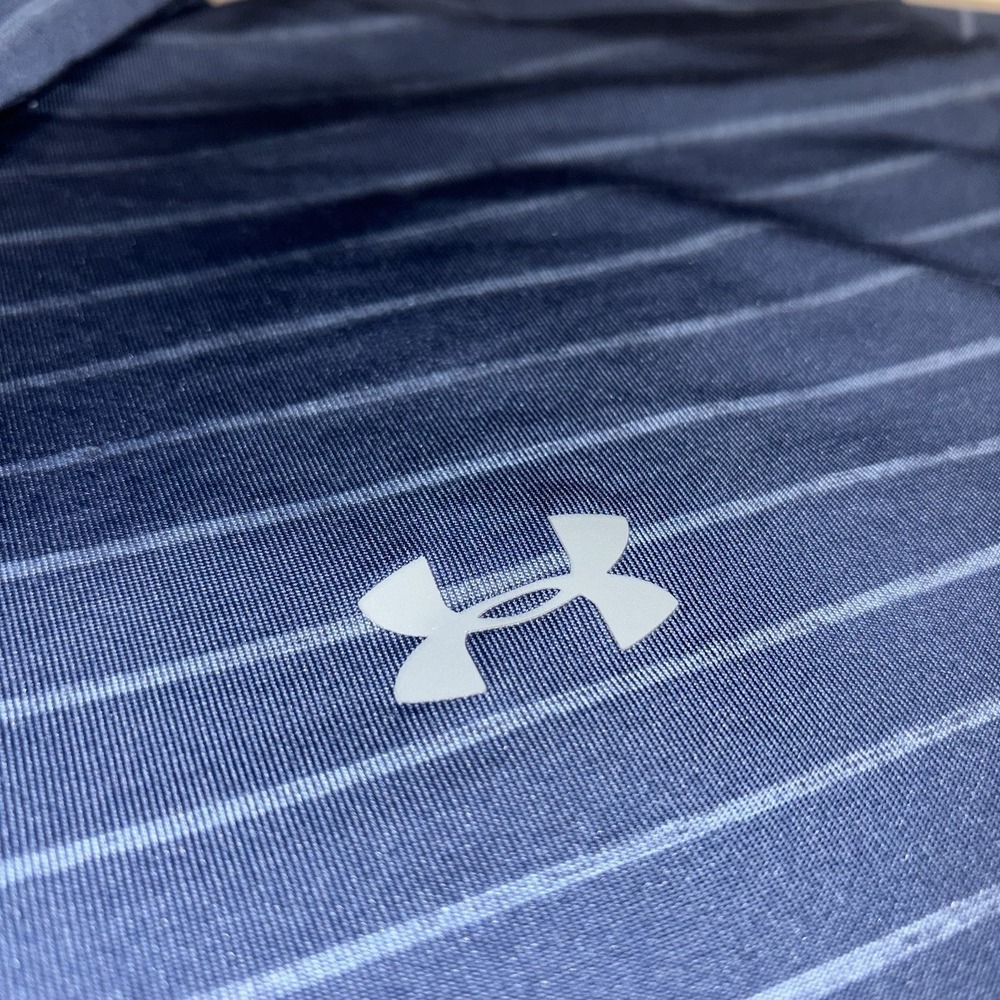 UNDER ARMOUR Playoff‎ Polo Mens 3XL Navy Striped Golf Performance Shirt 1327037 - Picture 2 of 9